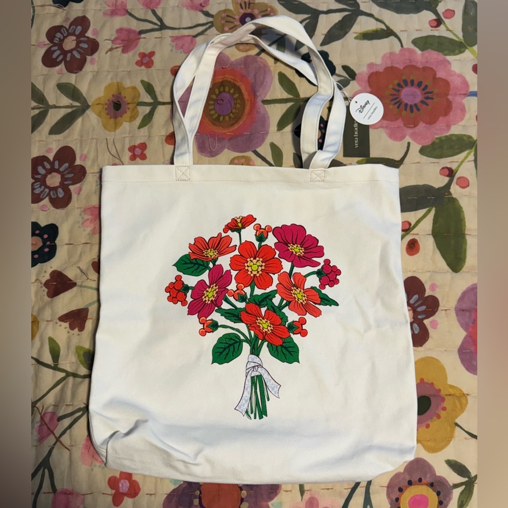 Vera Bradley Disney Mickey Floral Arrangement Tote ~ NEW